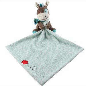 Baby Donkey Animal Plush Security Blanket Lovey Lovie NWT